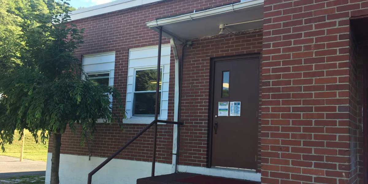 Exterior shot of the Ruth Enlow Library at Kitzmiller