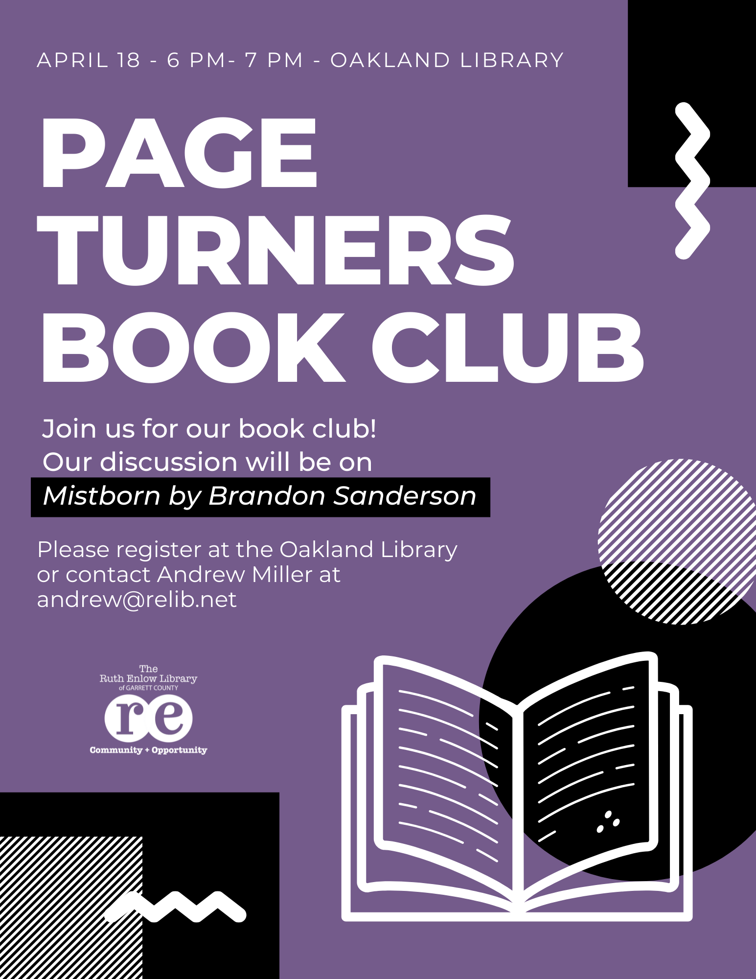 Page Turners Book Club Flyer