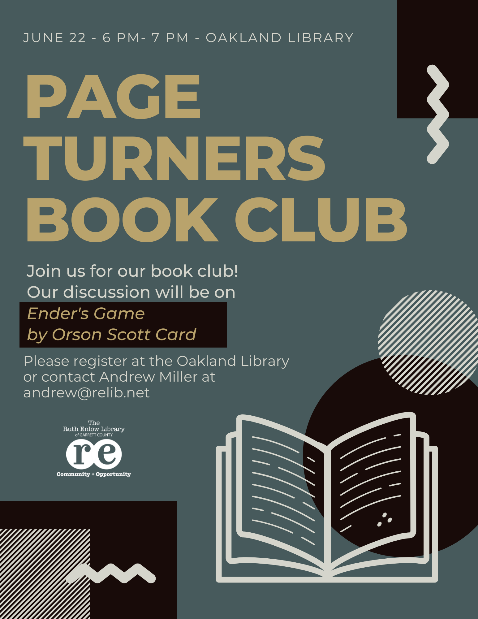 Poster for Page Turners Book Club