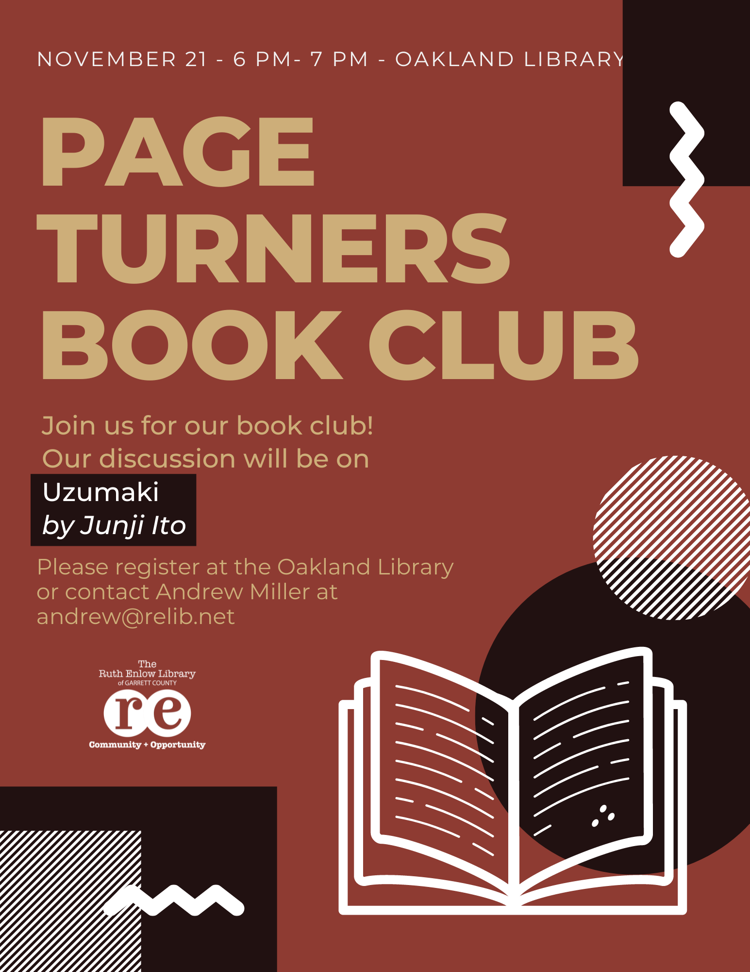 November Page Turners Book Club Flyer