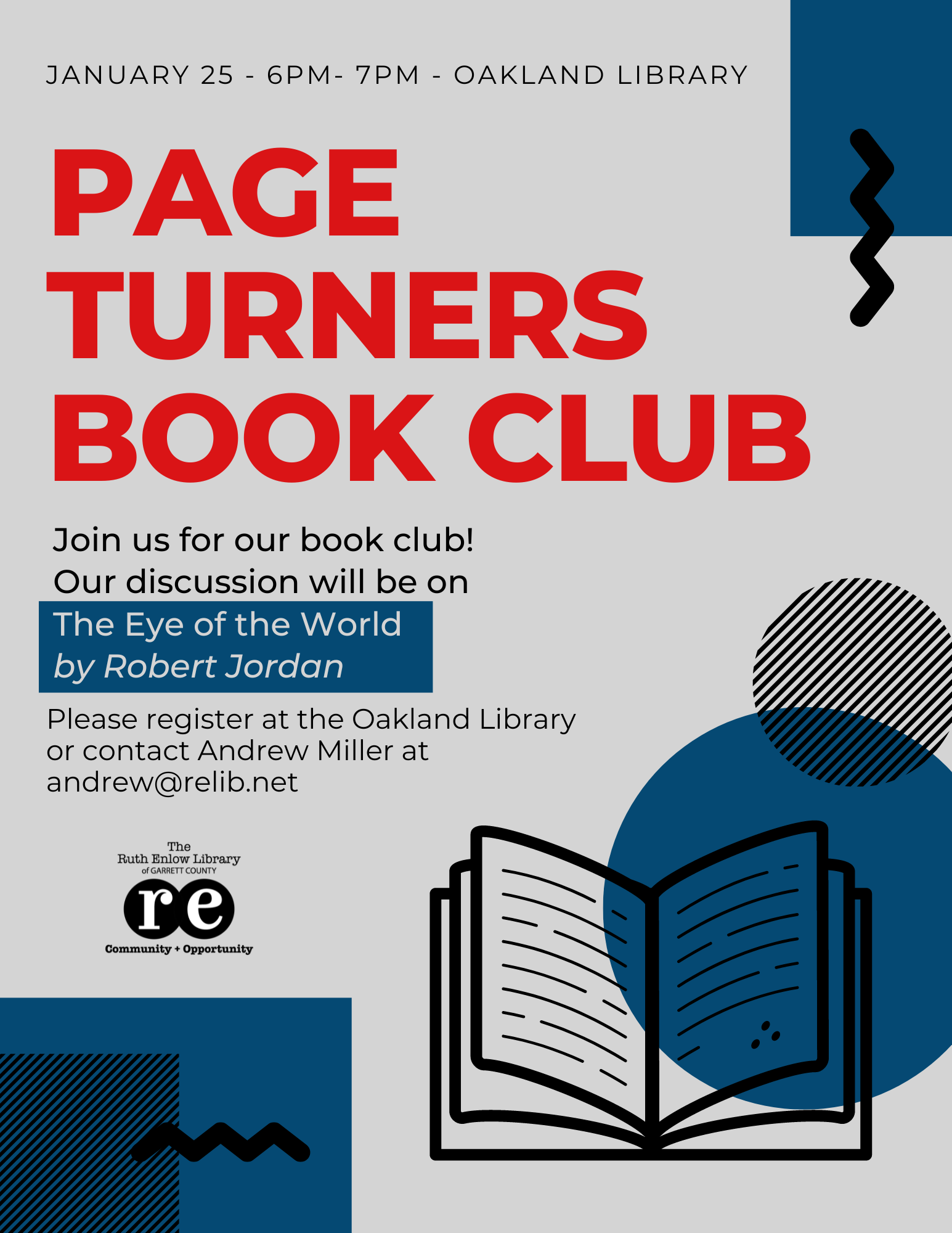 Page Turners Book Club Flyer January 2023