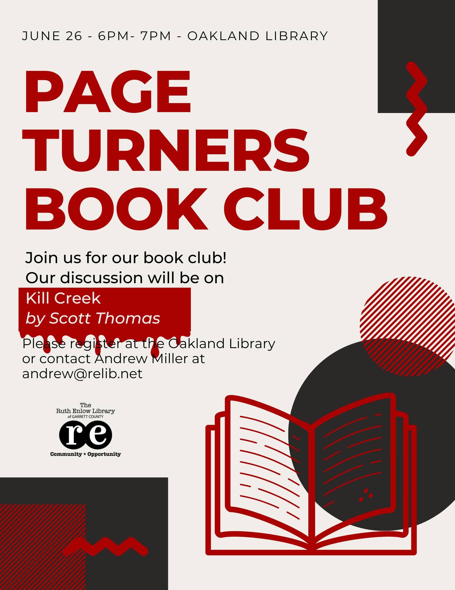 Page Turners Book Club June Flyer
