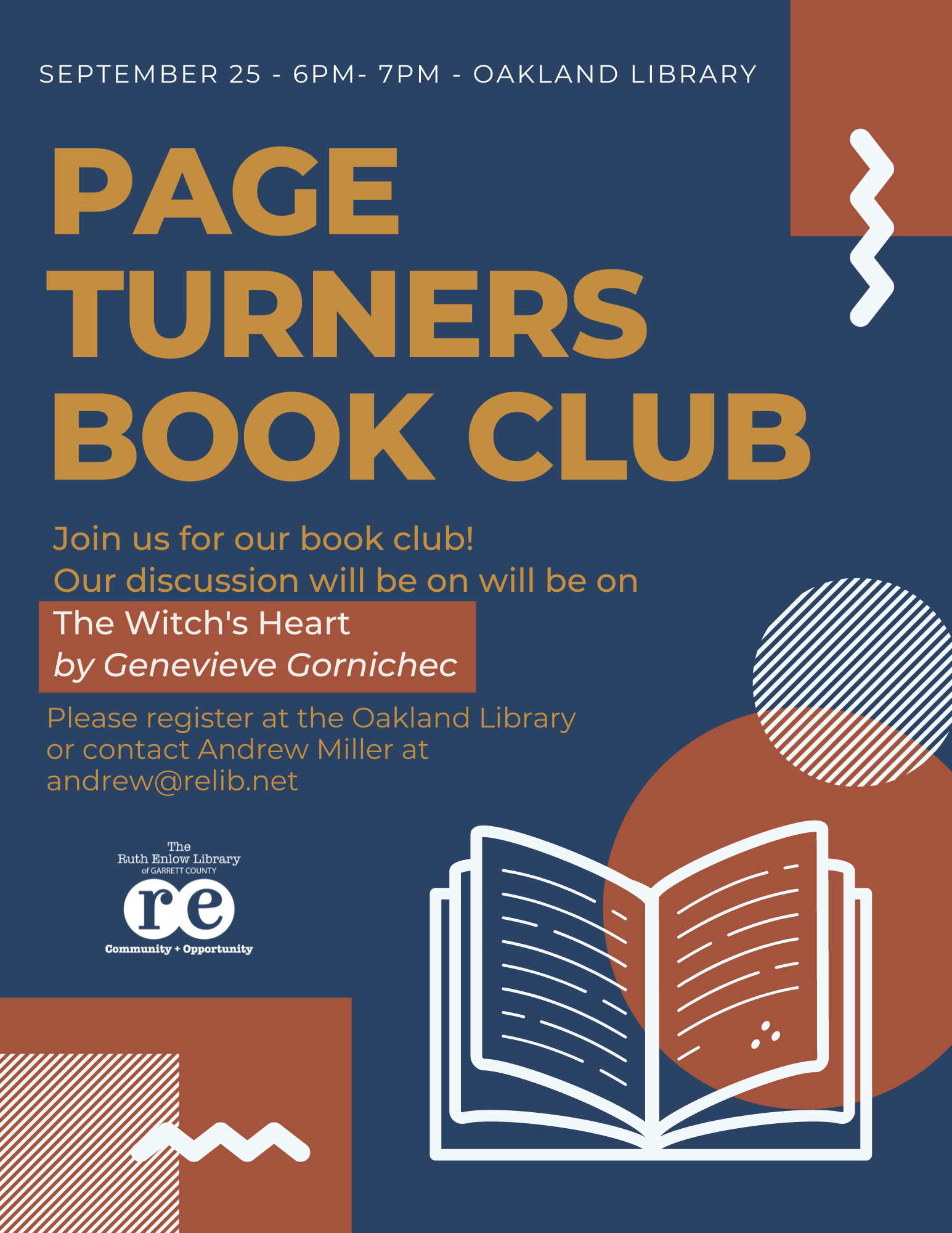 Page Turners Book Club Flyer- September 25, 2023