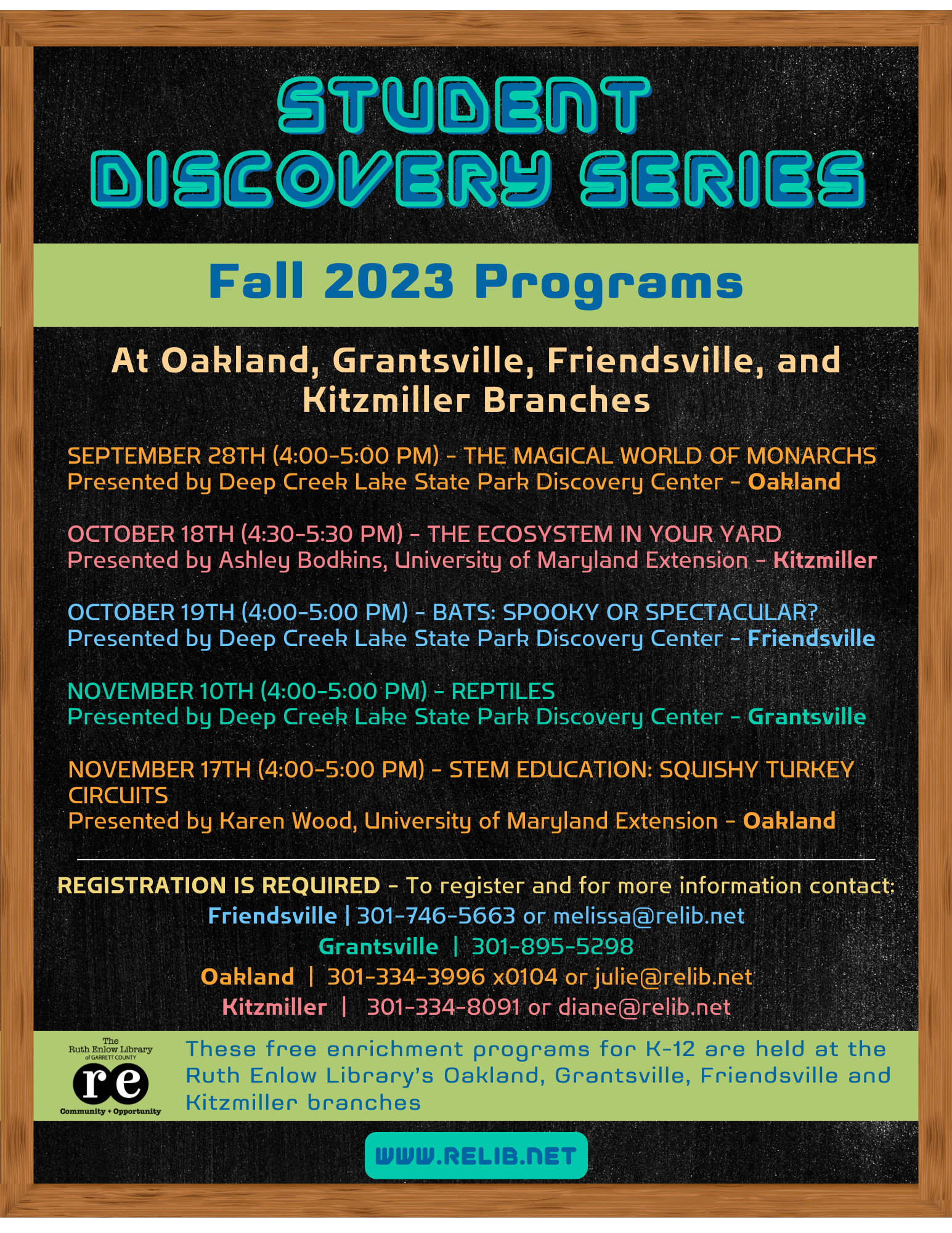 text only Student Discovery Series schedule