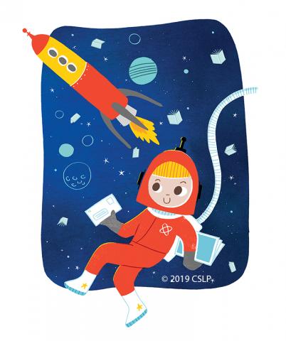 girl astronaut in space