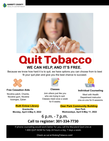Quit Tobacco Classes (GC Health Department)