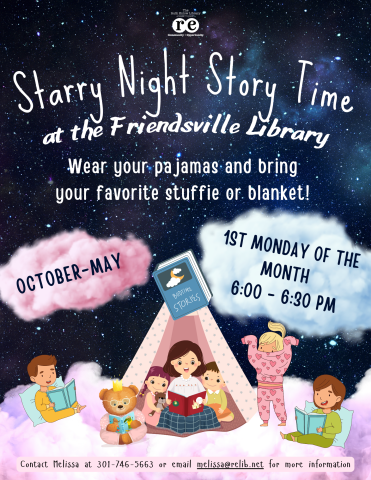 Flyer with details about Starry Night Story Time Event