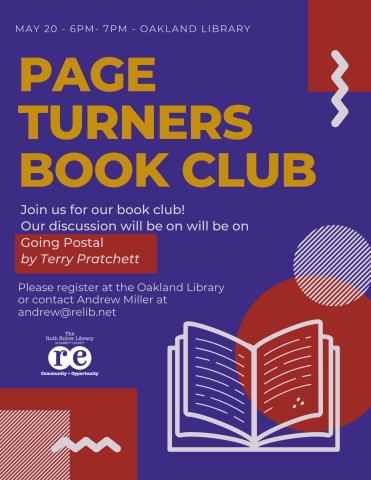 Page Turners Book Club May 2024 Flyer