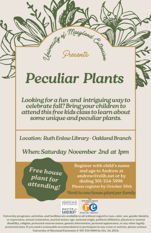 Peculiar Plants Gardening Class