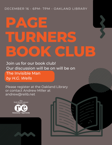 Page Turners Book Club December 2024 Flyer