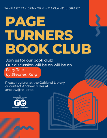 Page Turners Book Club January 2025 Flyer