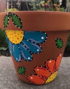 Decorative Flower Pot Painting