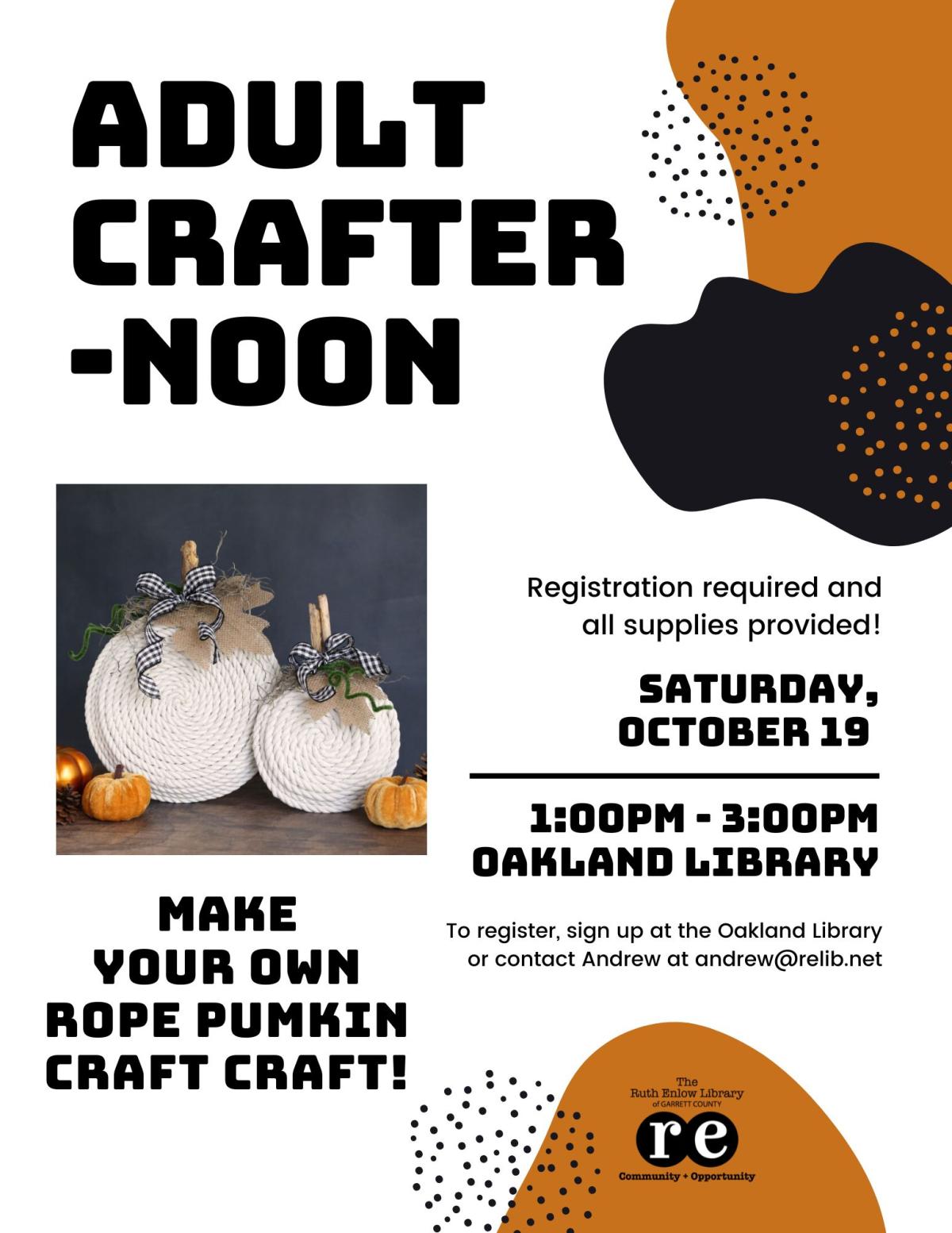 October 2024 Crafternoon Flyer