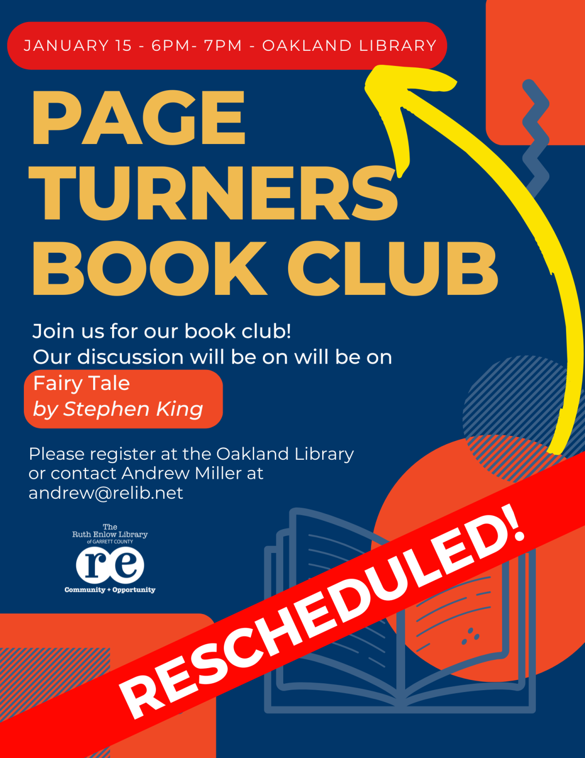 Page Turners Book Club January 2025 Flyer