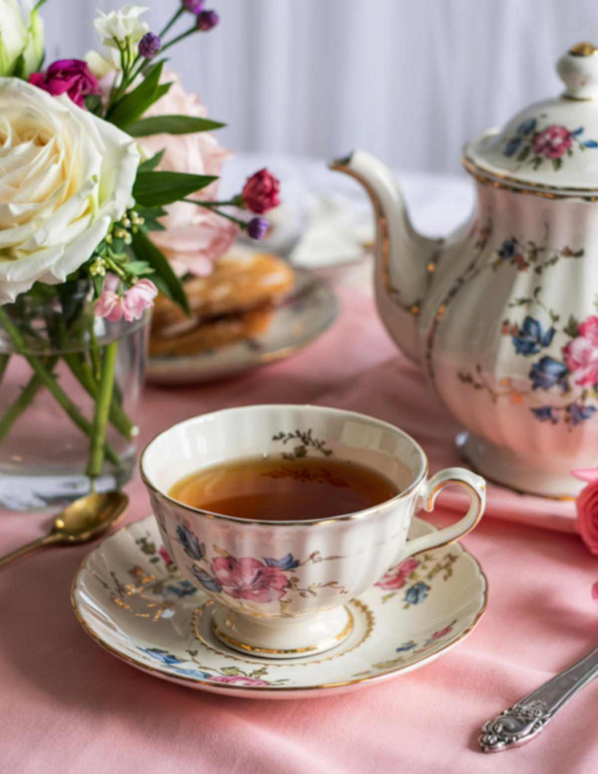 Image of a table set for tea
